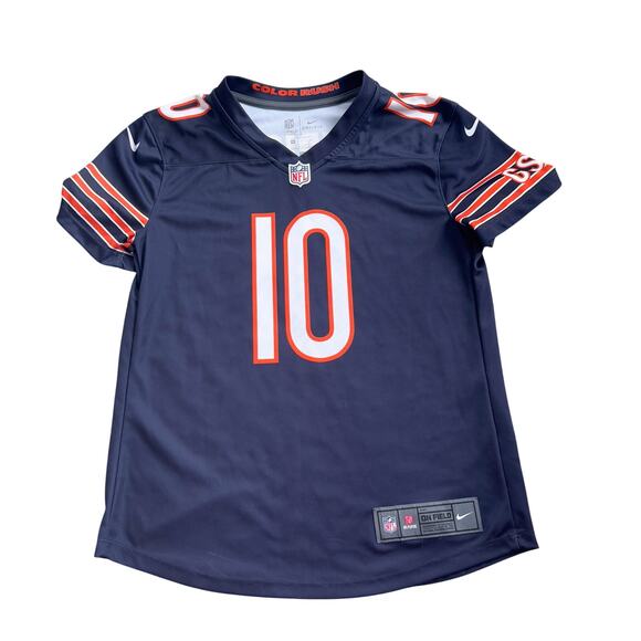 MITCH TRUBISKY NIKE CHICAGO BEARS NAVY BLUE HOME GAME FOOTBALL JERSEY Small - Picture 1 of 6